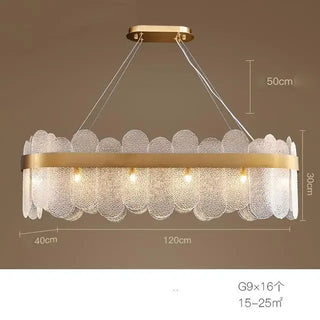 Elend - Patterend Glass Gold Hanging Ceiling Chandelier