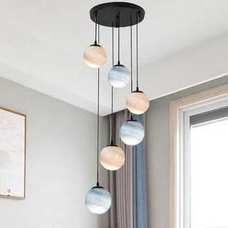Amira - Modern Moon Ball Round Ceiling Chandelier