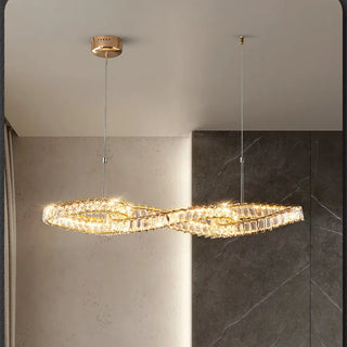 Febbie - Modern Hanging Twisted Glass Ceiling Chandelier