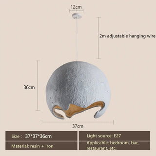 Norman  - Moon Round Wabi-Sabi Pendant Ceiling Light