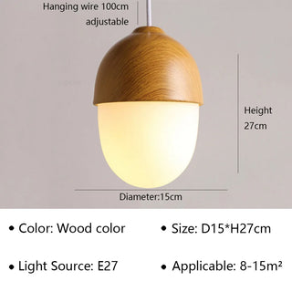 Taressa - Modern Scandinavian Wooden Round Hanging Pendant Ceiling Light