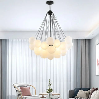 Donya - Frosted Multi Glass Ball Hanging Chain Ceiling Light Chandelier