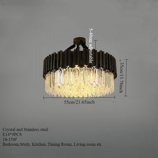 Armena - Modern Black Glass Hanging Ceiling Chandelier