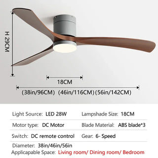Abidan - Remote Ceiling Light Fan 3 Blade