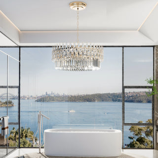 Bonita - Modern Statement Sharp Glass Tiered Crystal LED Chandelier