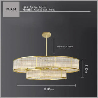 Lunaria - Luxury Suspension Luminary Round & Linear  Crystal Chandelier