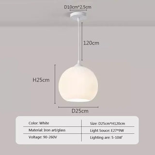 Colmar - Nordic Glass Dome Circular Pendant Hanging Ceiling Light