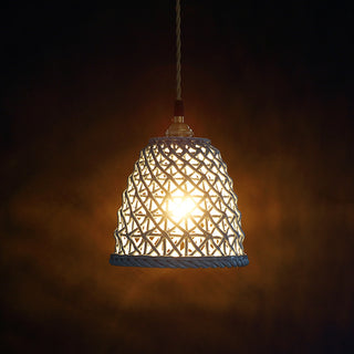 Olga - Modern White Patch Shade Pendant Hanging Round Ceiling Light
