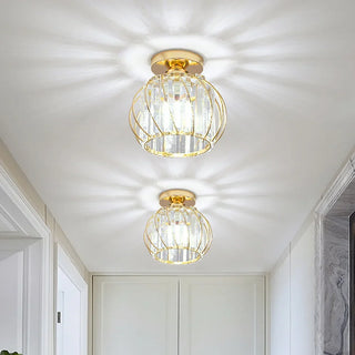 Joe - Round Gold Glass Twisted Shade Pendant Ceiling Light