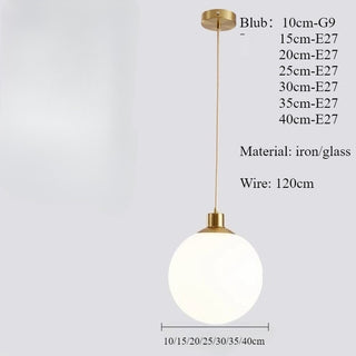 Colmar - Nordic Glass Dome Circular Pendant Hanging Ceiling Light
