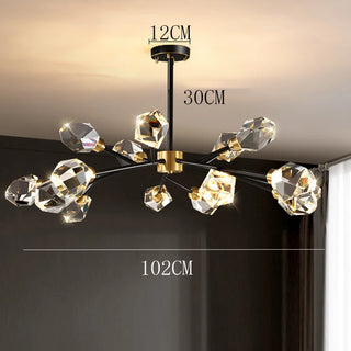 Alvita - Round Gold Crystal Hanging Ceiling Chandelier