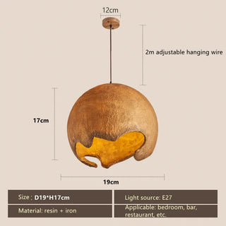 Norman  - Moon Round Wabi-Sabi Pendant Ceiling Light