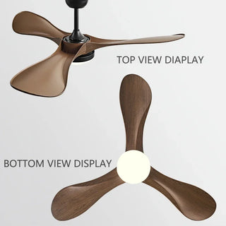 Phelix - 42/52/60Inch 3 Blade Wood Style Ceiling Fan with LED Light