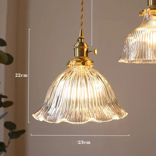 Millie Series - Coloured Patterned Glass Hanging Pendant Ceiling Light