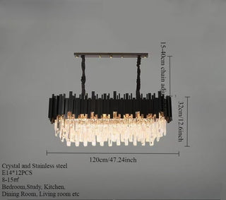 Armena - Modern Black Glass Hanging Ceiling Chandelier