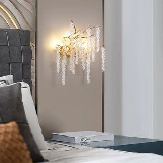 Elysia - Gold Hanging Rectangle Crystal Tassel Ceiling Chandelier