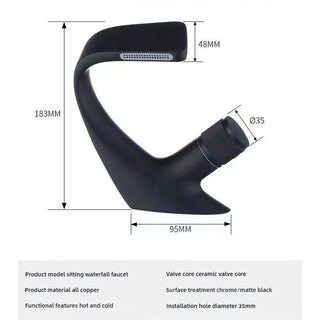 Cythia - Modern Hot/Cold Curved Waterfall Basin Tap