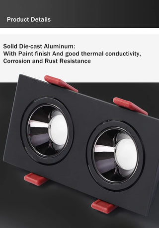 Bahru - Recessed Rectangle LED Ceiling Anti-Glare Downlight