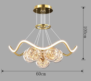 Donna - Golden Multi Ball Hanging Glass Ceiling Light Chandelier