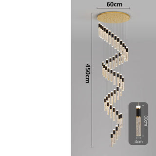 Dylan - Modern Sparkly LED Tube Ceiling Round Chandelier