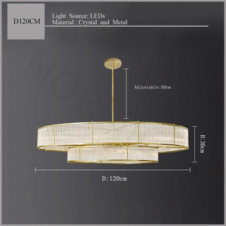 Lunaria - Luxury Suspension Luminary Round & Linear  Crystal Chandelier