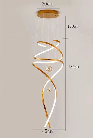 Cavella - Modern Hanging Spiral Rose Gold Chandelier