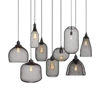 Cathrine Series - Rural Retro Tavern Iron Art Single Head Mesh Cover Pendant Lights