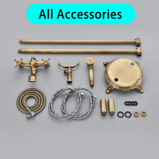 Barnaba - Floor Mounted Bathtub Dual Handle Shower Tap Set