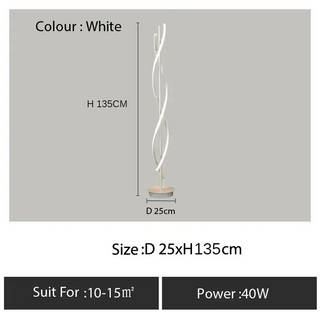 Joie - Modern LED Twisted Floor Lamp