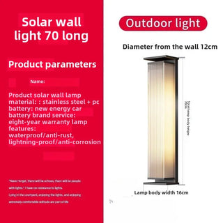 Rhosyn - Modern Simple Outdoor Waterproof Solar Wall Lights
