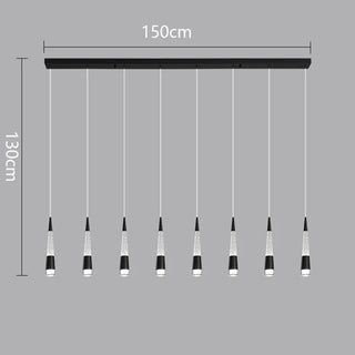 Riva - Modern Hanging Cone Glass Striped Pedant Ceiling Light
