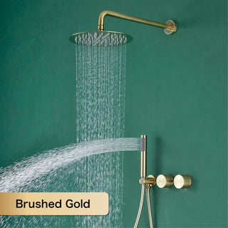 Daman - Dual Handle Wall Mounted Modern Rainfall Shower Set