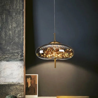 Ravi - Coloured Glass Hanging Dome Burst Star Pendant Ceiling Light
