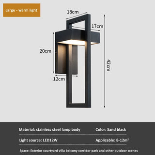 Merlen - Modern Black Outdoor Wall Light
