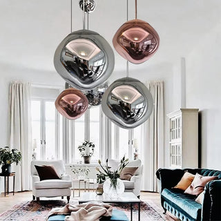 Zofia - Modern Hanging Round Coloured Glass Hanging Pendant Ceiling Light