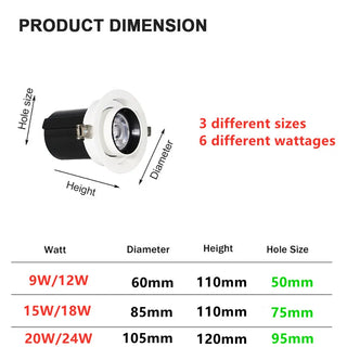 Noorie - LED Recessed Rotating Ceiling Downlight