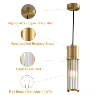Elvas - Modern Versatile Caged Glass Pendant Hanging Ceiling Light