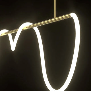 Ragav - Gold Twisted Hanging LED Pipe Ceiling Light Chandelier