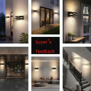 Marvn - Elegant Multi-Layer Staggered LED Outdoor Wall Sconce IP65 Light Fixture