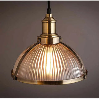 Butler - Patterned Glass Round Dome Vintage Hanging Pendant Ceiling Light