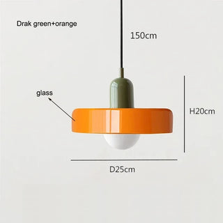 Rafal - Modern Retro Bauhus Glass Hanging Round Pendant Ceiling Light