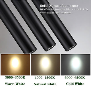 Willow - Dimmable LED Long Tube Modern Adjustable Cord Pendant Light
