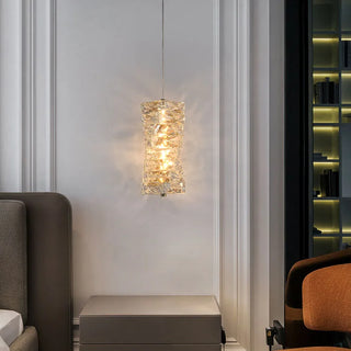 Mafolie - Twisted Crystal Glass Hanging Pendant Ceiling Light