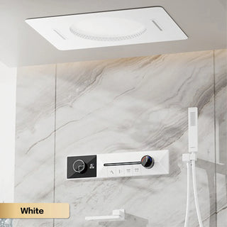 Hesperos  - Brass LED Digital Shower System with Ceiling Mount and Dual Hot & Cold Controls