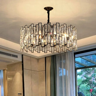 Girllington - Black Round Tiered Glass Ceiling Chandelier