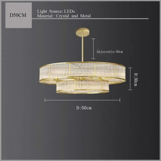Lunaria - Luxury Suspension Luminary Round & Linear  Crystal Chandelier