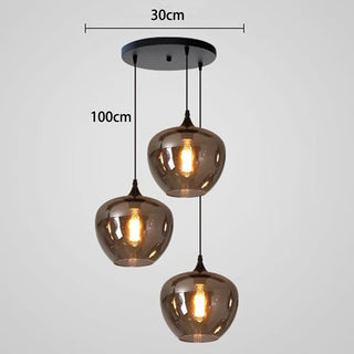 Florencia - Nordic Smoke Grey Glass Hanging Pendant Ceiling Light