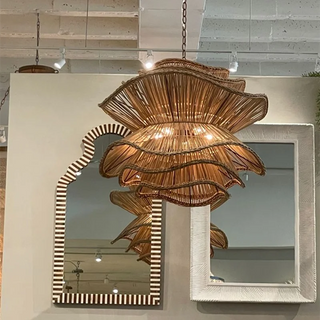 Leeroy - Japanese Vintage Rattan Tiered  Unique Chandelier - luxury lighting product image