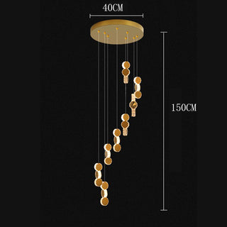 Thiago - Round Crystal Gold Hanging Ceiling Chandelier