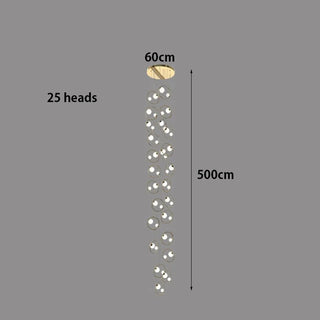 Abigail - Modern Round Gold Ball Hanging Ceiling Chandelier